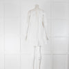 By Malene Birger White Self Spot Tie Neck Short Sundress