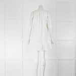 By Malene Birger White Self Spot Tie Neck Short Sundress