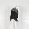 Maurizio Black Lace And Linen Strap Tie Back Top