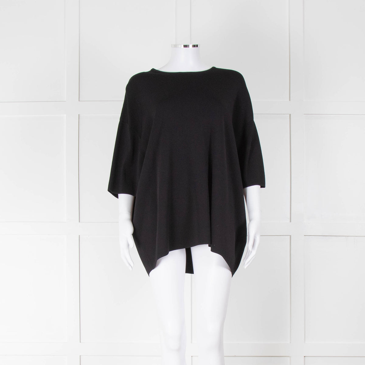 The Frankie Shop Black Lenny Knit Boxy T Shirt