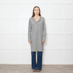 Max Mara Grey Wool Hooded Long Sleeve Tunic