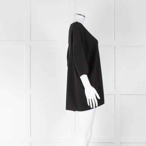 The Frankie Shop Black Lenny Knit Boxy T Shirt