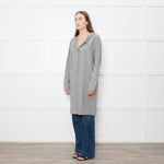 Max Mara Grey Wool Hooded Long Sleeve Tunic