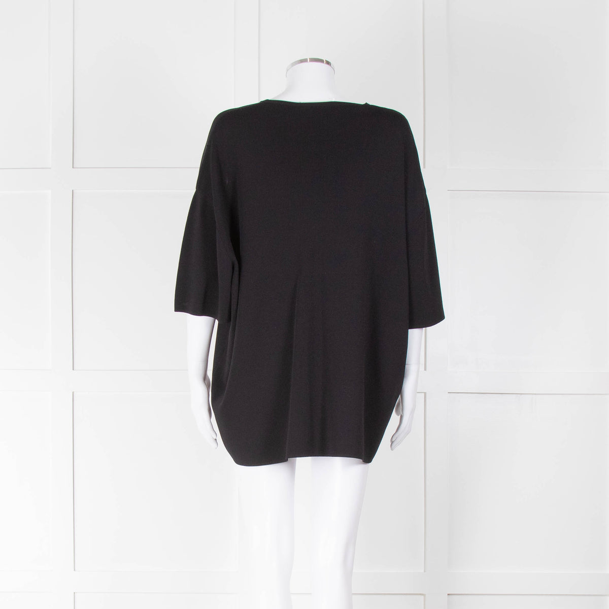The Frankie Shop Black Lenny Knit Boxy T Shirt