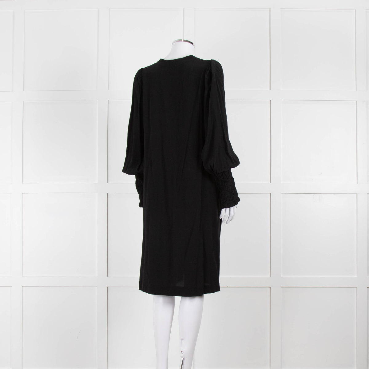 By Malene Birger Black Dress with Smocked Cuffs
