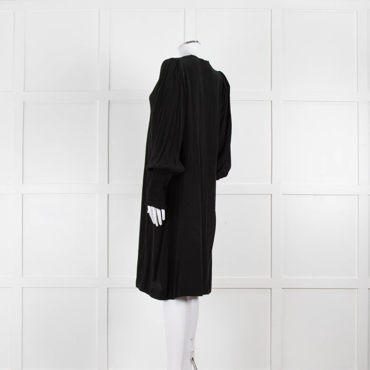By Malene Birger Black Dress with Smocked Cuffs