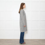 Max Mara Grey Wool Hooded Long Sleeve Tunic
