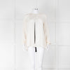 Sportsmax Cream and Black Silk Long Sleeve Top