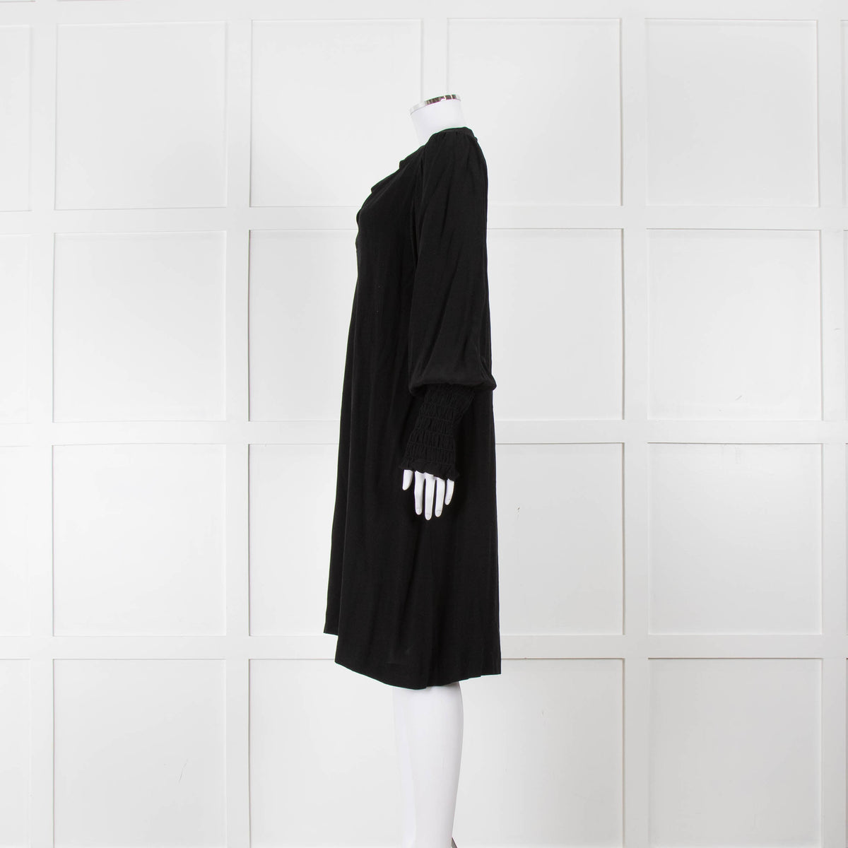 By Malene Birger Black Dress with Smocked Cuffs