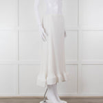 Melitta Baumeister White Fine Rib Wavy Hem Skirt