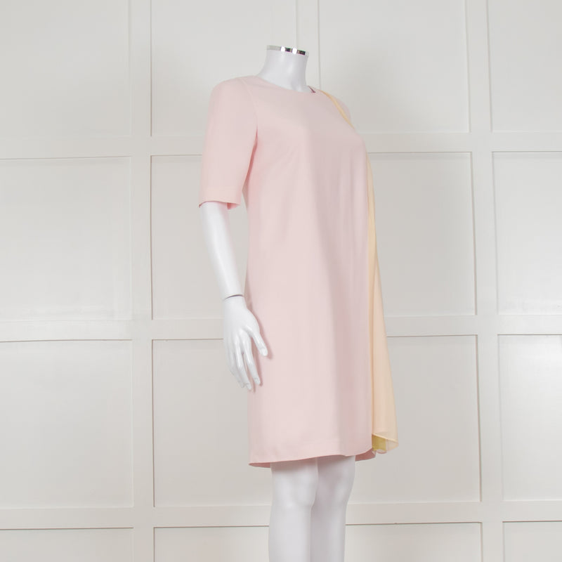 D Exterior Pink Dress With Yellow Pleated Insert