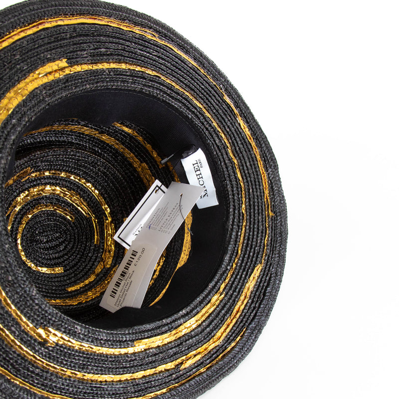 Maison Michel Black Gold Detail Hat
