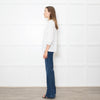 Strenesse White Cotton Zip Shoulder Detail Top