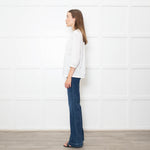 Strenesse White Cotton Zip Shoulder Detail Top