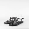 Alexander McQueen Black Leather Flat Sandal