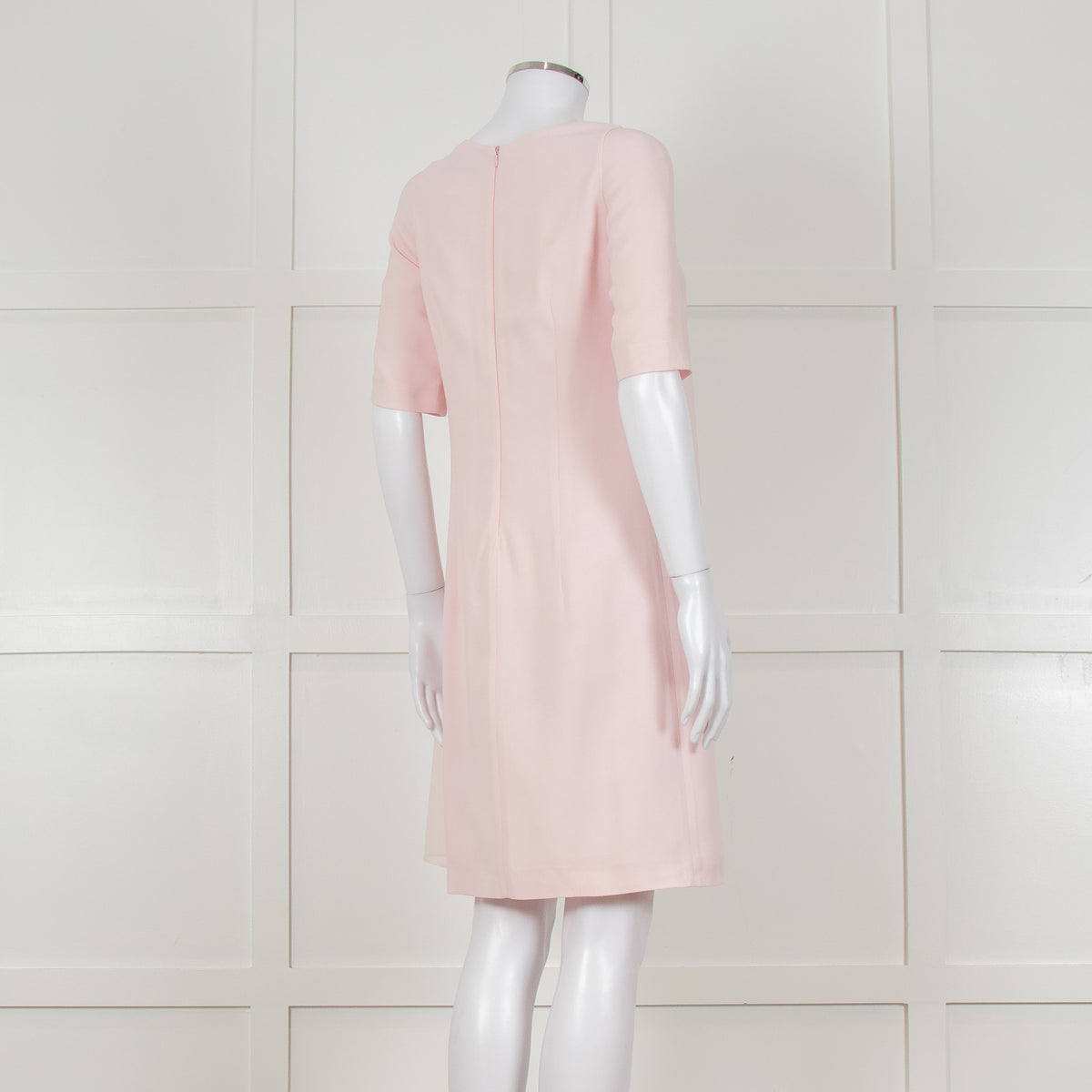 D Exterior Pink Dress With Yellow Pleated Insert