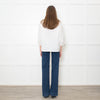 Strenesse White Cotton Zip Shoulder Detail Top