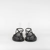Alexander McQueen Black Leather Flat Sandal