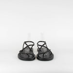 Alexander McQueen Black Leather Flat Sandal