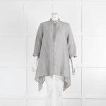 Max Mara Grey And White Stripe Cotton And Silk Tunic