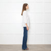 Strenesse White Cotton Zip Shoulder Detail Top