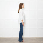 Strenesse White Cotton Zip Shoulder Detail Top