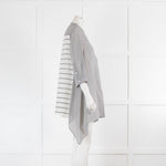Max Mara Grey And White Stripe Cotton And Silk Tunic