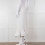 Melitta Baumeister White Fine Rib Wavy Hem Skirt