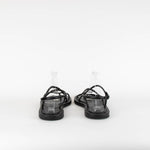 Alexander McQueen Black Leather Flat Sandal