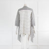 Max Mara Grey And White Stripe Cotton And Silk Tunic