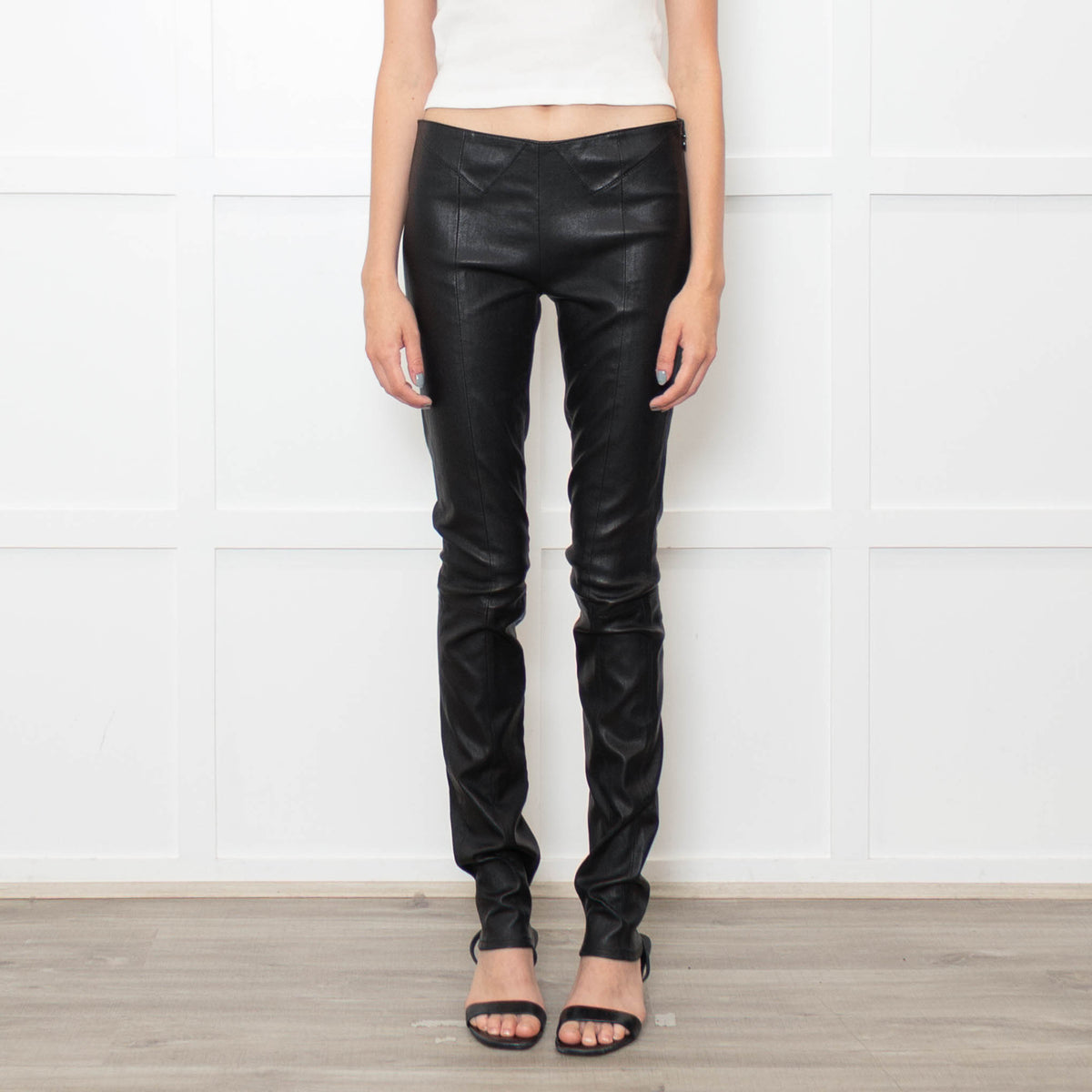 Saint Laurent Black Stretchy Leather Trousers