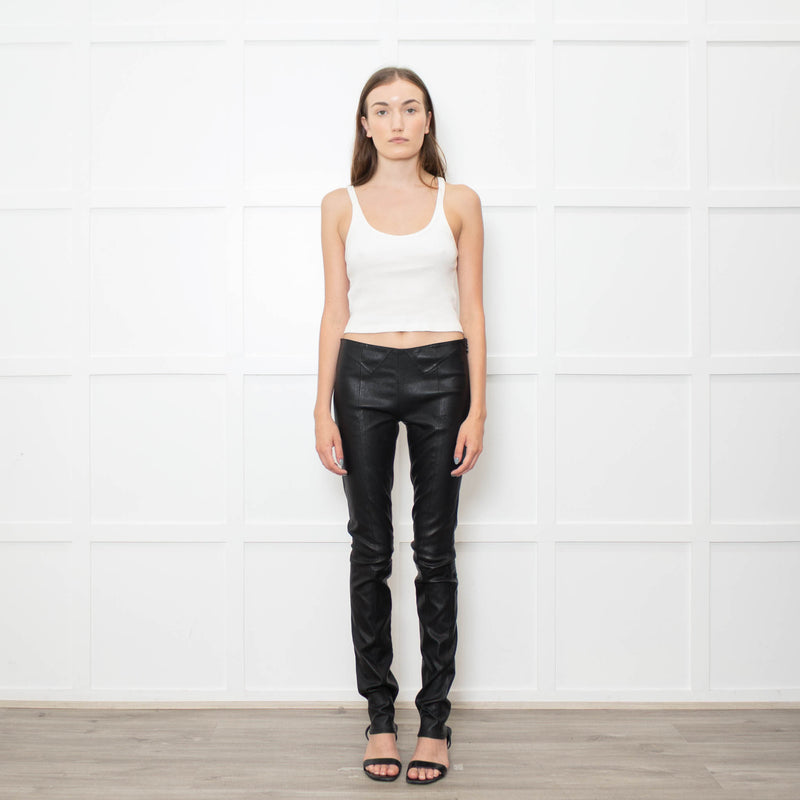 Saint Laurent Black Stretchy Leather Trousers