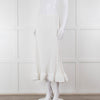 Melitta Baumeister White Fine Rib Wavy Hem Skirt