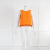Emporio Armani Orange Sleeveless Top With Fringing