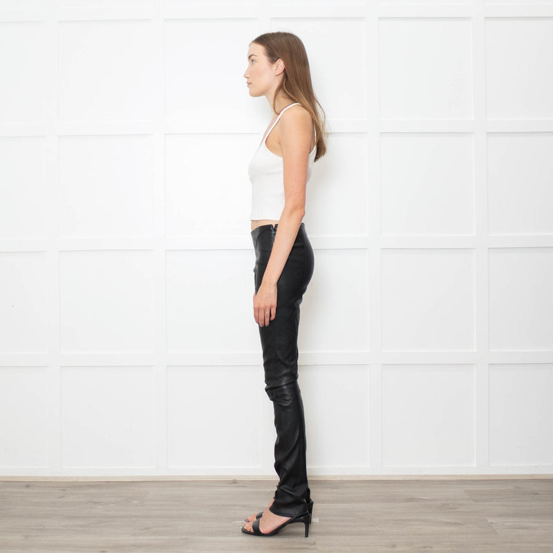 Saint Laurent Black Stretchy Leather Trousers