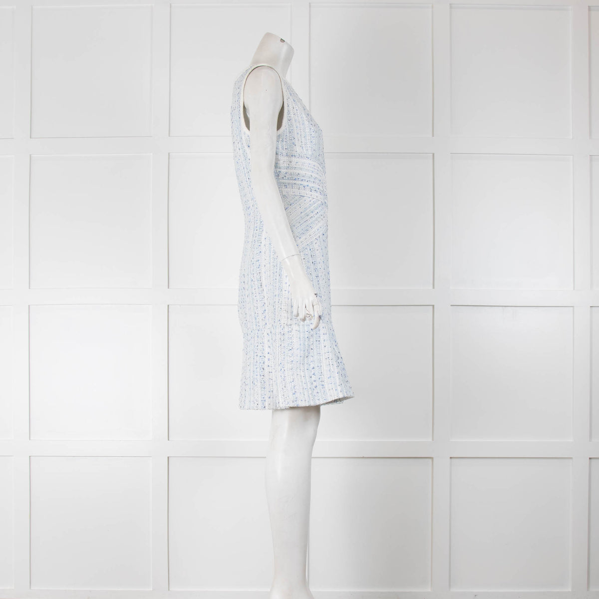 Karl Lagerfeld Blue White Boucle Shift Dress