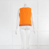 Emporio Armani Orange Sleeveless Top With Fringing