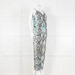 Hale Bob Turquoise Snake Print V Neck Jumpsuit