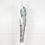 Hale Bob Turquoise Snake Print V Neck Jumpsuit