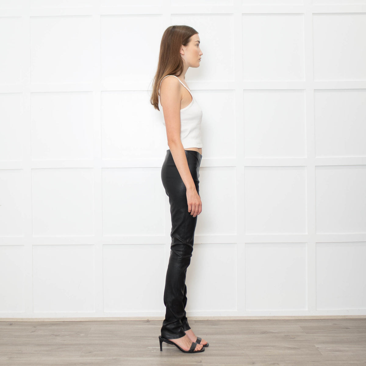Saint Laurent Black Stretchy Leather Trousers