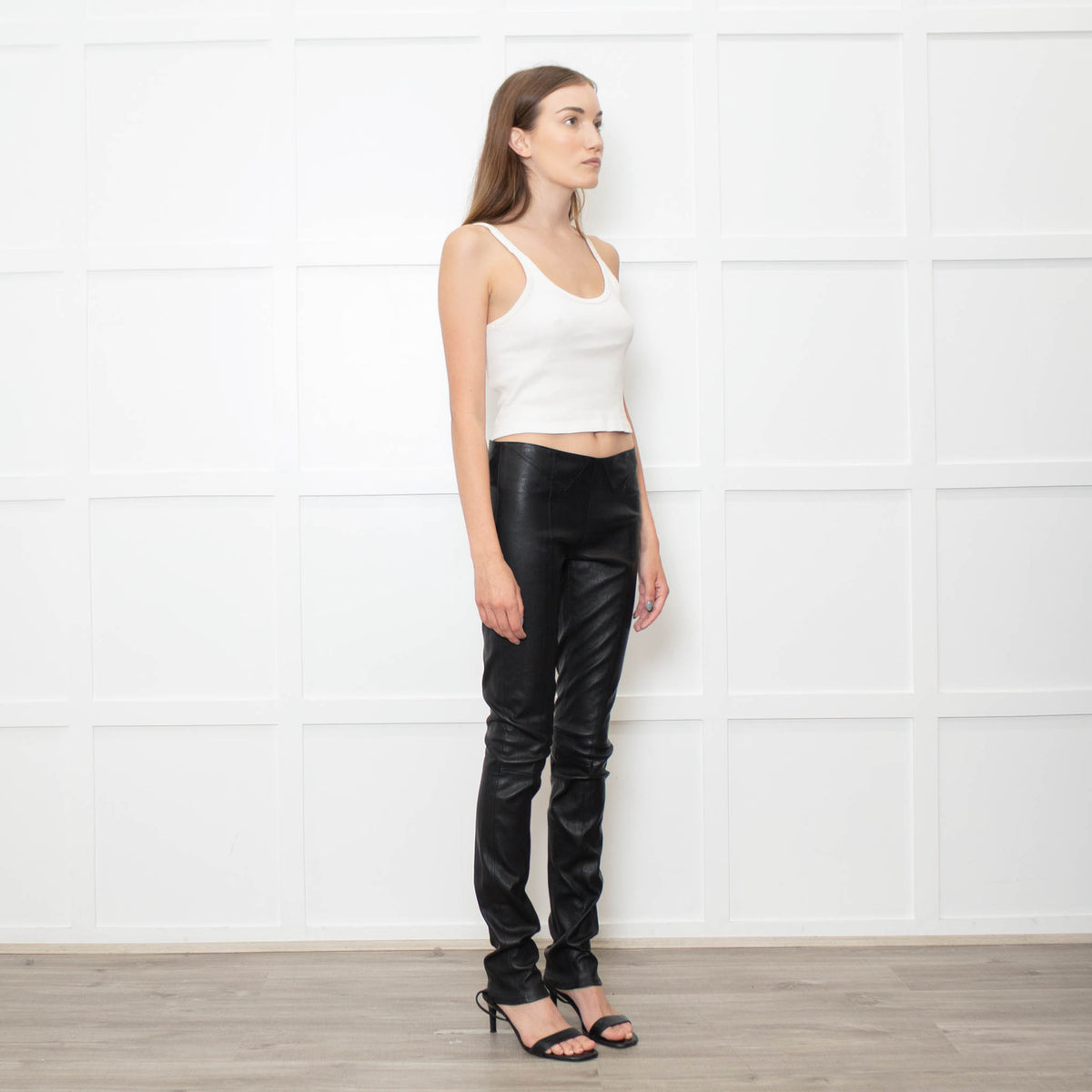 Saint Laurent Black Stretchy Leather Trousers