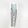 Hale Bob Turquoise Snake Print V Neck Jumpsuit