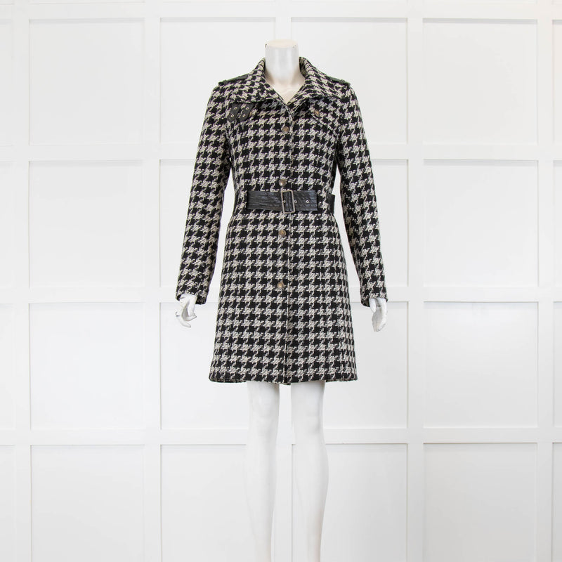 The Barbour Black Streak Black and White Dogtooth Coat
