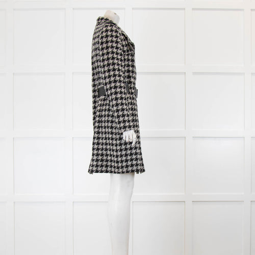 The Barbour Black Streak Black and White Dogtooth Coat