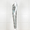 Hale Bob Turquoise Snake Print V Neck Jumpsuit