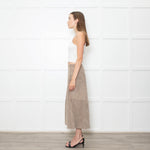 Theory Mushroom Tone Suede Aline Skirt