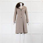 Loro Piana Brown Tweed coat with Detachable Collar
