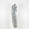 Hale Bob Turquoise Snake Print V Neck Jumpsuit