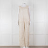 120% Lino Cream Gold Linen Trousers