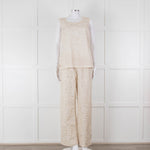 120% Lino Cream Gold Linen Trousers